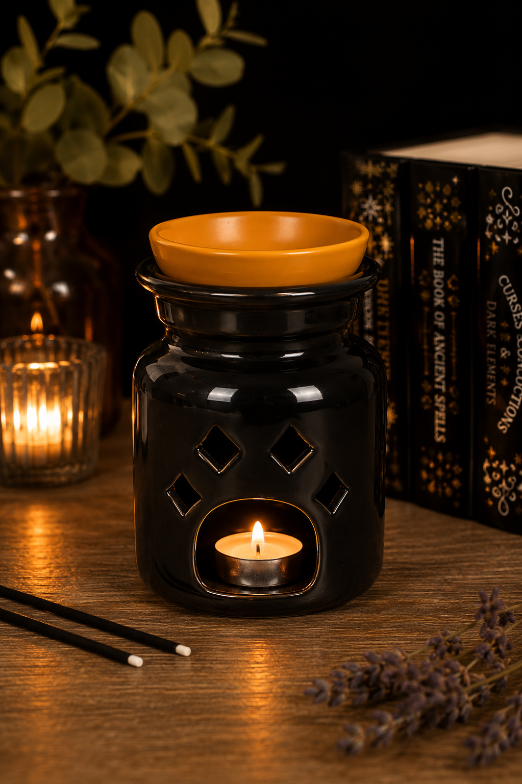 PRÉ-COMMANDE BRÛLEUR D'HUILE ET CHAUFFE-CIRE « MISCHIEF AND MAGIC » EN FORME DE FLACON DE POTION