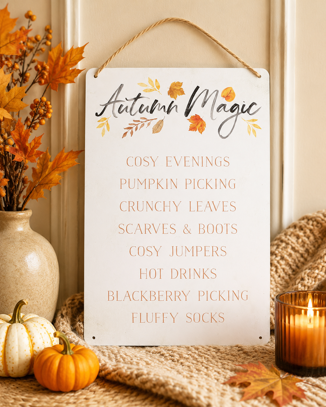 PRÉ-COMMANDE PANNEAU SUSPENDU EN MÉTAL « AUTUMN MAGIC »