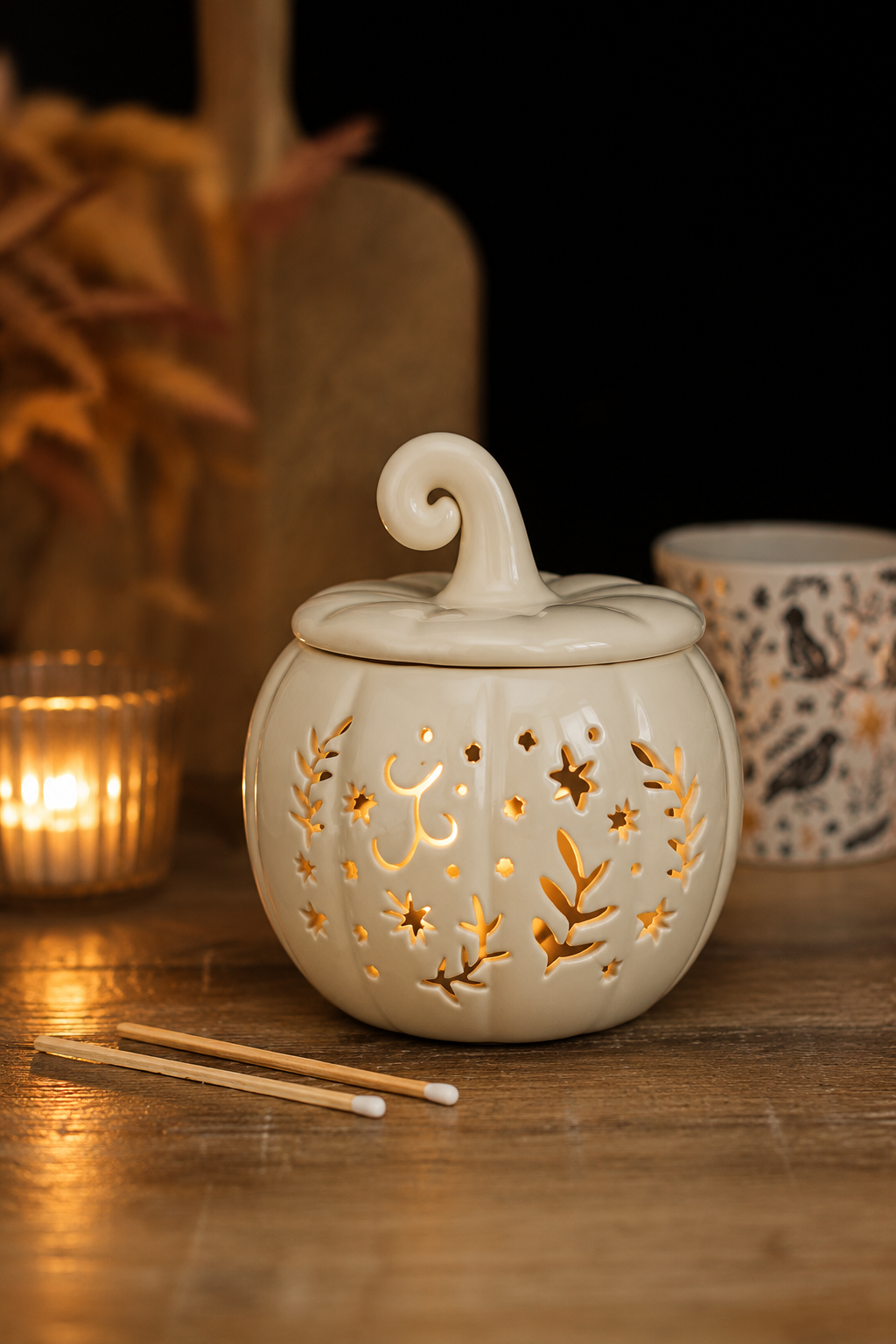 PRÉ-COMMANDE BRÛLEUR À HUILE ET CHAUFFE-CIRE « CREAM FOLK » EN FORME DE CITROUILLE