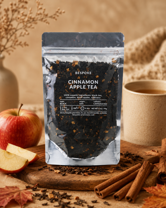 PRÉ-COMMANDE THÉ NOIR À LA CANNELLE ET À LA POMME – FEUILLES EN VRAC BIOLOGIQUES PREMIUM 100 G